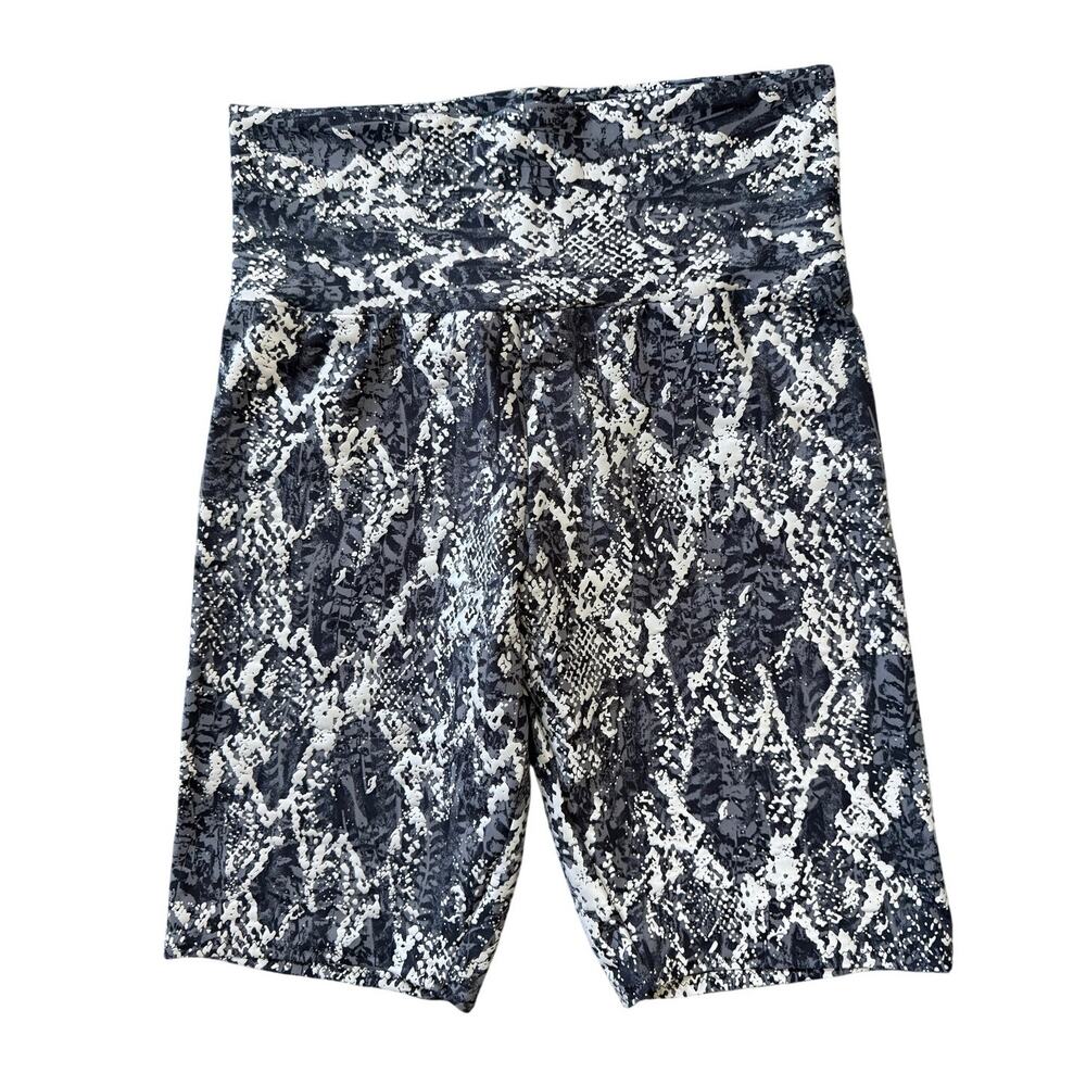 Handmade Bike Shorts in Gray Snake Print Size Large